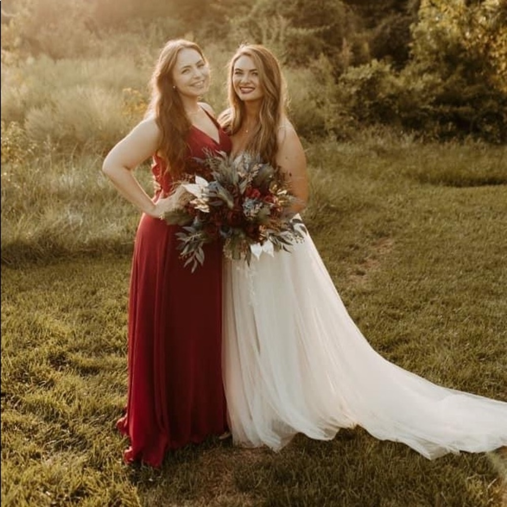 Azazie Burgundy Davis Dress